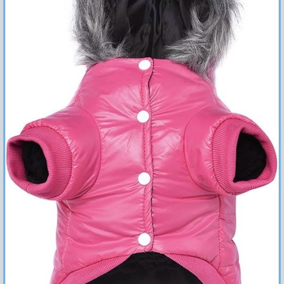 lesypet Other - Pink Dog Winter Coat with Faux Fur Trim M up to 6lbs